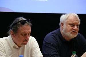 Prezident SFTA Martin Šulík (vpravo) a programový dramaturg podujatia Miro Ulman.
