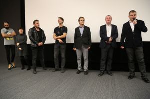 Delegácia tvorcov na bratislavskej premiére filmu.